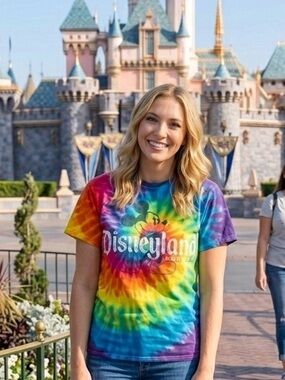 VTG Disneyland Resort Mickey Mouse Tie Dye T-Shirt S retro disney bound bright